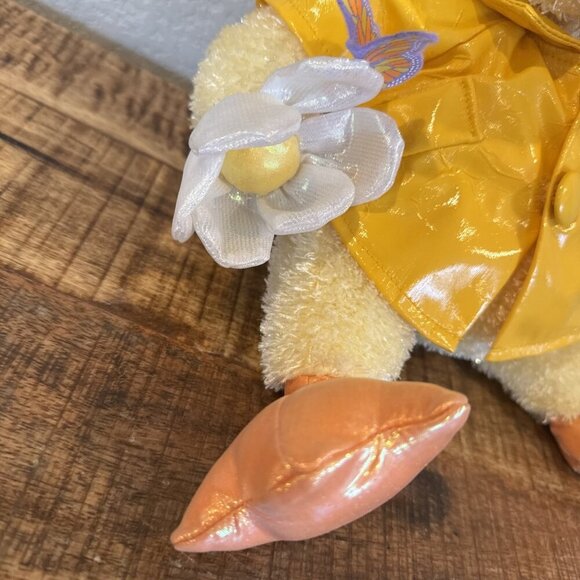 Commomwealth 2002 Yellow Duck Plush Stuffed Animal 16" Raincoat w/ Flower Used - Picture 3 of 10